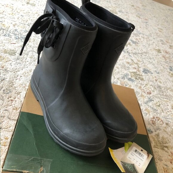 Muck Boots Women's Muck Originals Black Pull-On Rain Boots with Bows OMW000, US7 - Picture 6 of 15